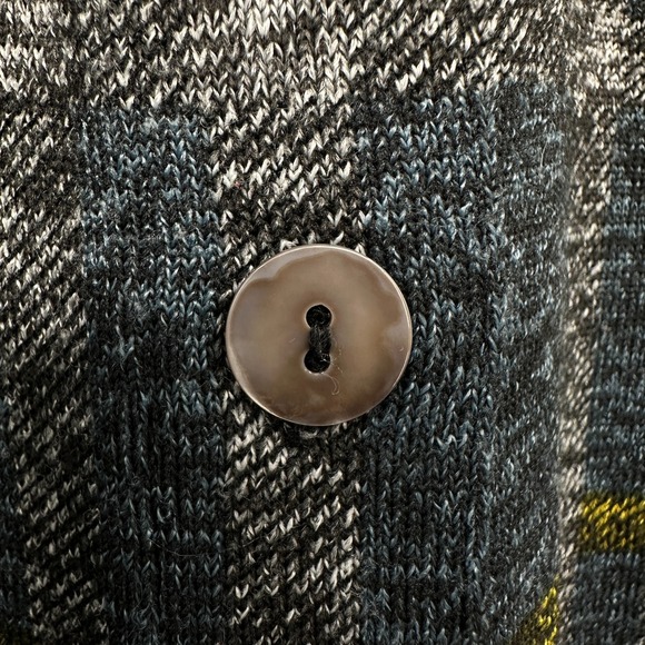 John Mark Sweater Top Shirt Size XL Stretch Knit Cowl Neck 3/4 Sleeve Plaid Boho - Picture 8 of 12